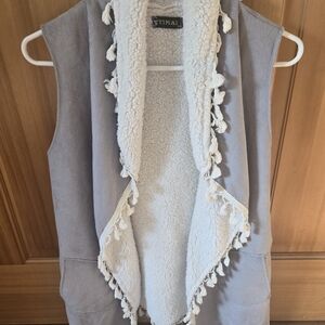 Women's Gray Sherpa Looking Vest